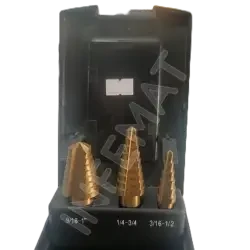 Juego Broca escalonada HSS TiN 3 PCS de 3/16" -  1" FICHET