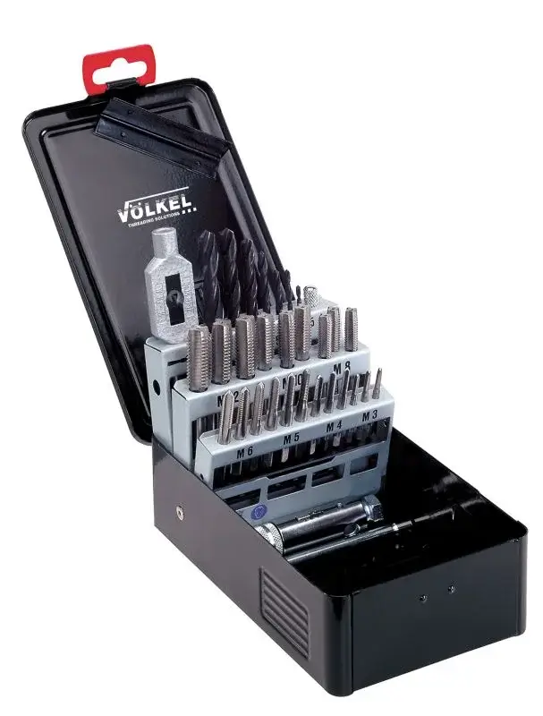 JUEGO MACHUELO Y BROCA C/PALANCAS 30 PCS DE M3 - M12 HG VOLKEL 49511