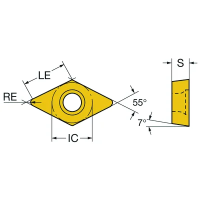 INSERTO ROMBICO DCMT11T304-NTM HC2115 HARLINGEN Harlingen - Imagen 3