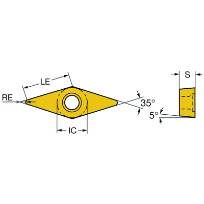 INSERTO ROMBICO VBMT 160408-MM 2035 SANDVIK PARA AC/INOX Sandvik - Imagen 3